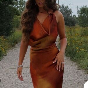 Zara Orange One Shoulder Sheath Dress